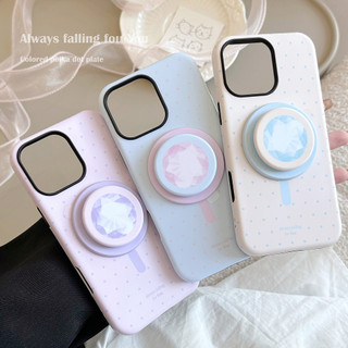 [Sheren] Vỏ điện thoại có giá đỡ từ tính kim cương chấm bi Thích hợp cho i16 15 14 13 12 11 pro max Vỏ bảo vệ chống sốc