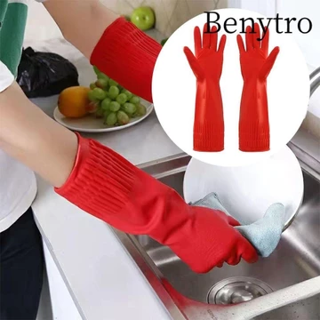 Benytro BENYTRO 1 Đôi Găng Tay Cao Su, Rửa Xe Tay Dày Cao Su Găng Tay Dài, Hộ Gia Đình Chống Hóa Chất Cao Su Cực Dài Làm Sạch Hạng Nặng Găng Tay Bảo Vệ Nhà Bếp