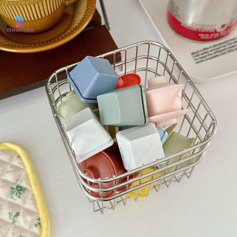 < beartwo > Giỏ thoát nước bằng không gỉ 304 Giỏ đựng đồ nhà bếp gia đình Giỏ đựng rau quả vuông Giỏ đựng mỹ phẩm Đẹp