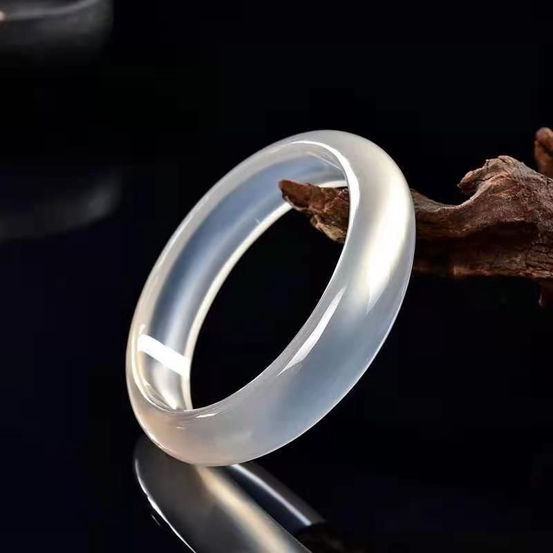 Màu Champagne Cao Đá Vòng Tay Mã Não Tự Nhiên Nữ Chalcedony Tính Khí Vòng Tay Trắng