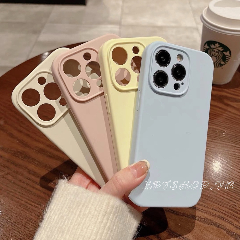 Ốp Điện Thoại Bảo Vệ Ống Kính Chính Xác Silicon Lỏng Cho iPhone 16 Pro Max 16 Plus 15 Pro Max 14 13 12 11 Pro Max Vỏ Chống Sốc
