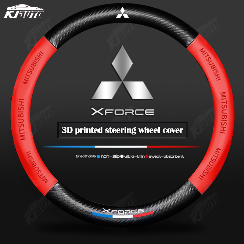 Vỏ bọc vô lăng bằng sợi Carbon bằng da sang trọng Mitsubishi Xforce Phụ kiện nội thất ô tô thoải mái và chống trượt