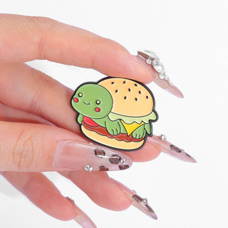 Hoạt Hình Dễ Thương Dachshund Hot Dog Rùa Hamburger Trâm Men Huy Hiệu Ba Lô Phụ Kiện Quà Tặng Thích Hợp Cho Bạn Bè