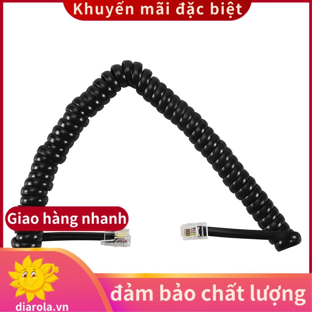 Cáp dây cuộn dây Modem điện thoại RJ9 màu đen 9.3 