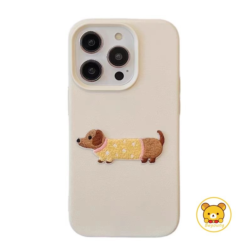 Vỏ Mềm Chó Dachshund Thêu Ngộ nghĩnh Cho iPhone 12 11 Pro Max 12 Mini XS Max X XR 8 7 6 6S Plus SE 2020 Vỏ Điện Thoại Da Chống Rơi Vỏ Dễ Thương