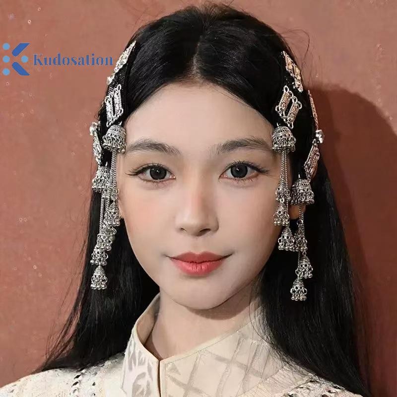 Kudosation Bạc Thanh Lịch Dép Handmade Tóc Kết Cấu Hợp Kim Kéo Dài Phụ Kiện Tóc