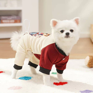 【Ready Stock】 Cotton Pet Four-Legged Clothes Medium and Large Dog Cat Clothes Supplies Autumn Winter Sweater Fleece Teddy/French Bulldog Ke Jin Mao mq7C