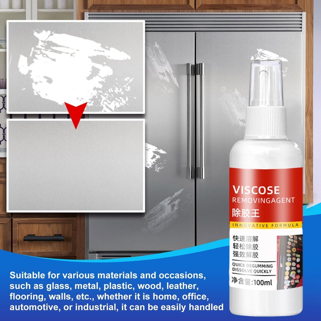 Chất tẩy rửa nhẹ nhàng 100ml cho keo dán poster, xịt hai mặt, dùng cho kính và thép không gỉ