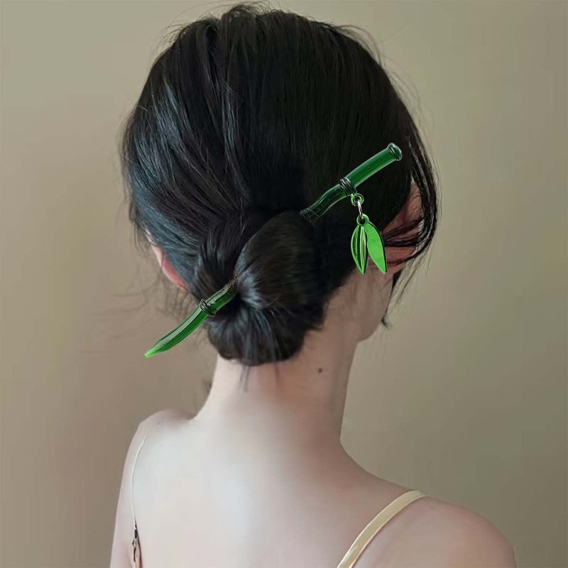 Kẹp tóc tre phong cách cổ điển - Dụng cụ tạo kiểu tóc cổ điển dành cho nữ - Đũa tóc phong cách Trung Hoa cho bé gái - Phụ kiện tóc trang điểm - Que tóc lá tre - để hẹn hò, tiệc tùng