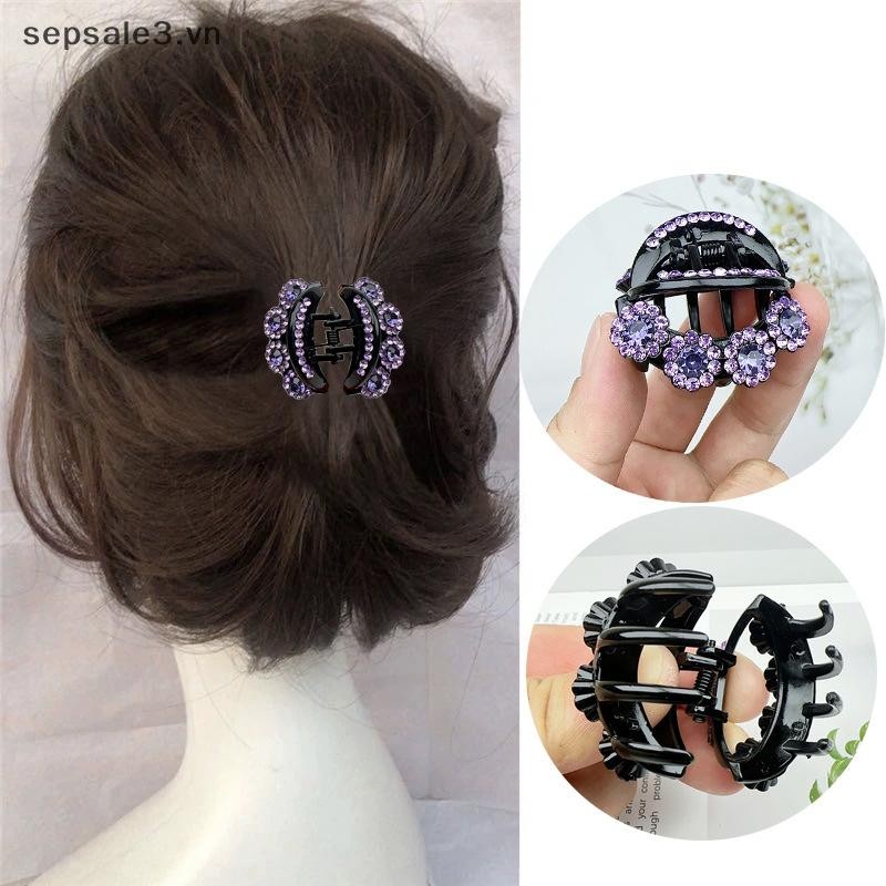 # Vn # Vintage Kim Cương Giả Hoa Vuốt Tóc Nữ Thời Trang Pha Lê Kẹp Tóc Kẹp Cua Đuôi Ngựa Barrette Bé Gái Phụ Kiện Tóc.