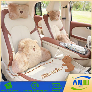 Gối Tựa Đầu Cổ Ô Tô và Ghế Văn Phòng Hình Gấu Bông, Trang Trí Nội Thất Xe Hơi Thoải Mái, Dễ Thương