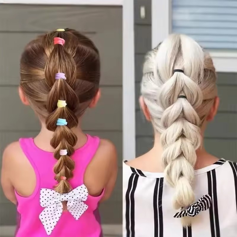 50 / 200 Chiếc Nữ Bé Gái Dây Buộc Tóc Hàng Ngày - Đơn Giản Nhiều Màu Đuôi Ngựa Co Giãn Băng Đô Phụ Kiện Tóc