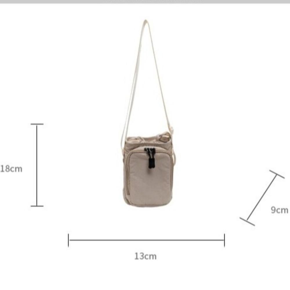 Túi dây rút HOBBYIN, Vỏ cốc nước Nylon phong cách Hàn Quốc, Ví đơn giản đi bộ đường dài màu trơn
