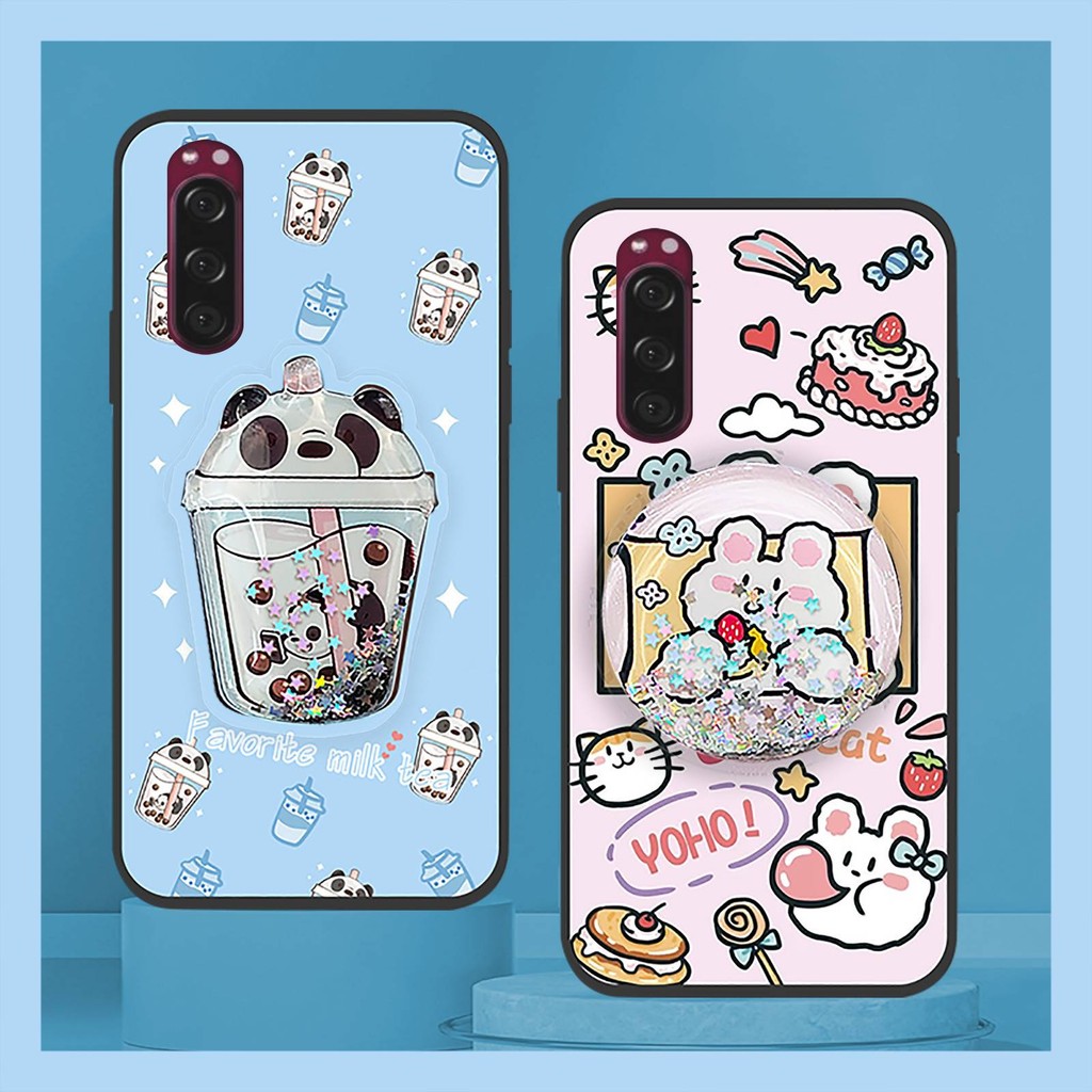 Ốp Điện Thoại Chống Va Đập Chống Thấm Nước Cho Sony Xperia 5 / XZ5 Mềm Hoạt Hình Dễ Thương Bảo Vệ Ống Kính Điện Thoại Cảm Giác Da Silicon Bảo Vệ Xoay Đứng Cát lún Bền Trôi TPU