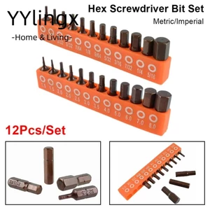 YYLINGX 12 Bit điều khiển lục giác, Bộ tuốc nơ vít lục giác bằng thép hợp kim 25mm S2, Magnetlc 1 / 4in Hex Shank Metric / Imperial Driver Bit cho các dự án tại nhà DIY Trang web làm việc