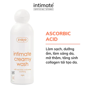 Dung Dịch Vệ Sinh Phụ Nữ Intimate With Ascorbic Acid ZIAJA Giảm Mùi Hôi, Hỗ Trợ Làm Sáng 200ml