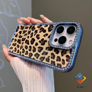 [Sizzling Leopard] Ốp điện TPU cho iPhone 16 15 14 13 12 11 Pro Max | Vỏ chống trượt chống sốc Thiết kế kim cương mạ điện