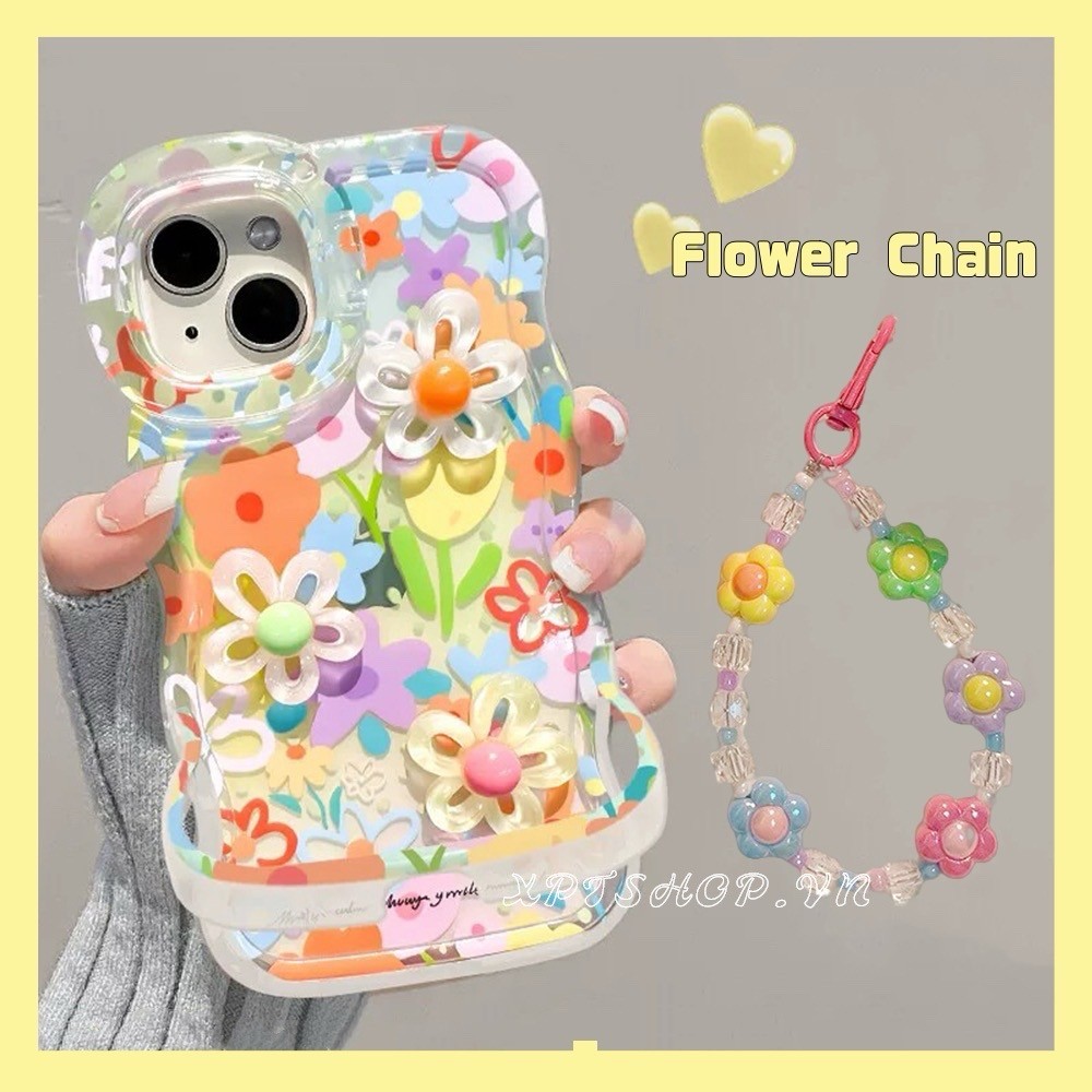 Sunflowers Chain Waves Hai Chiều Stealth Giá Đỡ Ốp Lưng Điện Thoại iPhone 16ProMax 16Plus 15 14 13 12 11 Vỏ Bảo Vệ Chống Sốc