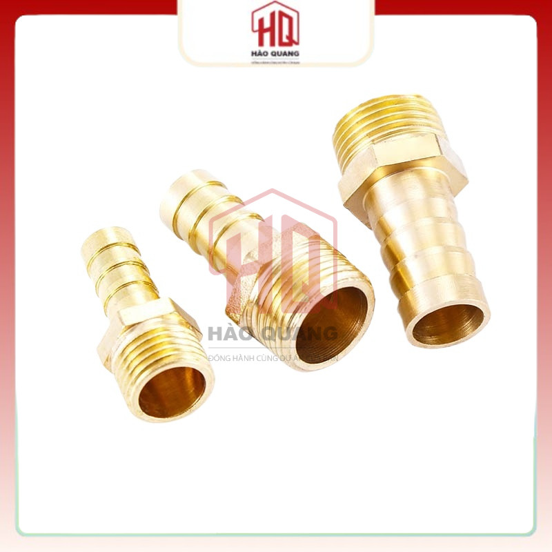 Béc – Búp – Nối Ren Ngoài Đồng Thau 21 - Rãnh Đuôi Chuột Cắm Ống Mềm