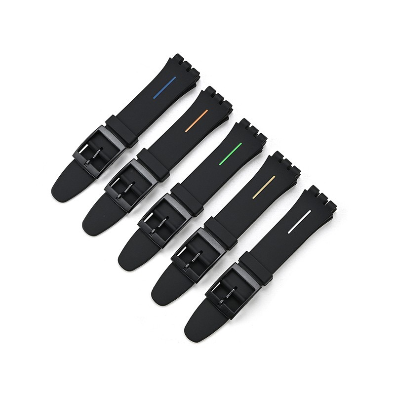 Dây đồng hồ silicon thay thế cho Swatch 16mm/17mm/19mm/20mm, nhiều màu, phù hợp nam nữ
