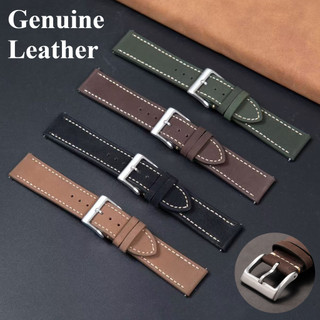 Dây đeo đồng hồ bằng da thật mờ 20mm 22mm Dây đeo đồng hồ bằng da bò Vòng đeo tay cổ điển Nam nữ Dây đeo đồng hồ phát hành nhanh Chống nước cổ điển Phụ kiện đồng hồ