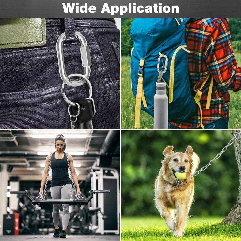 Liên kết nhanh SLICELLIFE, Kẹp Carabiner khóa bằng thép không gỉ 304 hình bầu dục, Võng móc khóa liên kết chuỗi hạng nặng hình chữ D