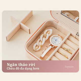 Hộp Đựng Trang Sức,Có Dây Khóa Kéo,Ngăn Ẩn Đựng Đồ Quý,Tiện Dụng Khi Đi Du Lịch,10x10x5cm