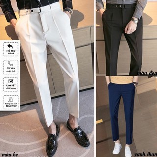 Quần Âu Nam Hàn Quốc Sidetab Dáng Baggy, Quần Tây Nam Công Sở Có Đai Chỉnh Eo 6507