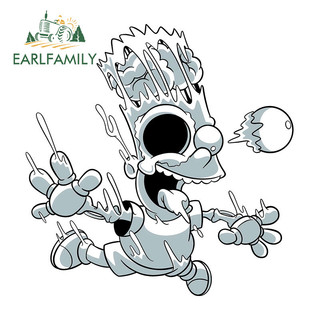 EARLFAMILY 13cm Zombie Simpson Anime Xe Dán Cá Tính Tắc Xước Chống Thấm Nước Vinyl Decal Thích Hợp Cho Ván Trượt Vali Xe Máy