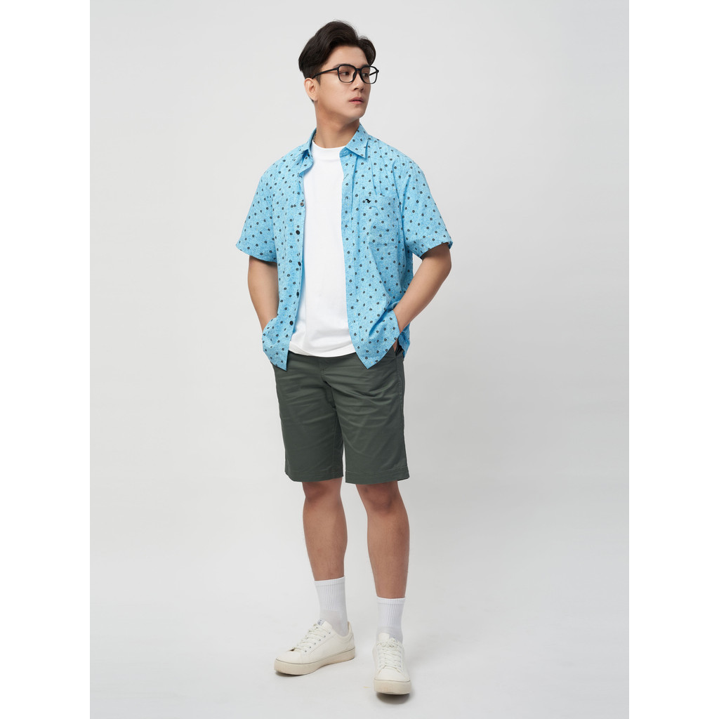 Sơmi ngắn tay lai ngang VIETTIEN SMART CASUAL vải sợi hoa hồng phom regular VT00000213