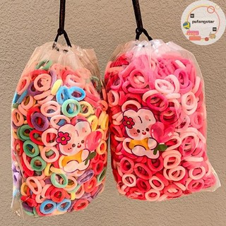 Pufangstar 100 Chiếc Cơ Bản Nhiều Màu Sắc Nylon Ealstic Tóc Trẻ Em Bé Gái Đuôi Ngựa Giá Đỡ Dây Scrunchie Cao Su Mũ Tóc VN