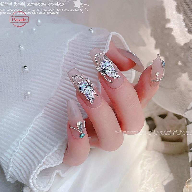 Diễu Hành 6 Lưới / Hộp Móng Tay Nghệ Thuật Kim Loại Trứng Cá Caviar Hạt Thép Thiết Kế 3D DIY VN