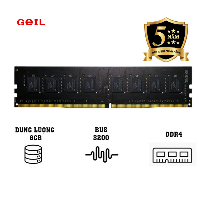 RAM PC GEIL D4 Value PRISTINE DDR4 8G - 16GB 3200Mhz Black - Hàng chính ...