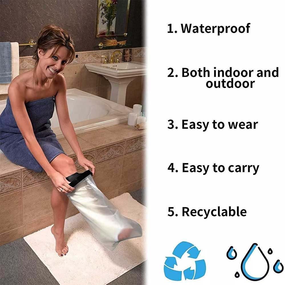 Shower Cover Waterproof Bandage Ankle Wound Protector Adult Reusable Foot Cast Covers Protector Shower Bag