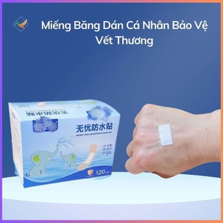 Băng keo cá nhân hộp 120 miếng – Dạng miếng rời tiện dụng, màng dán mỏng, dùng mọi lúc cần
