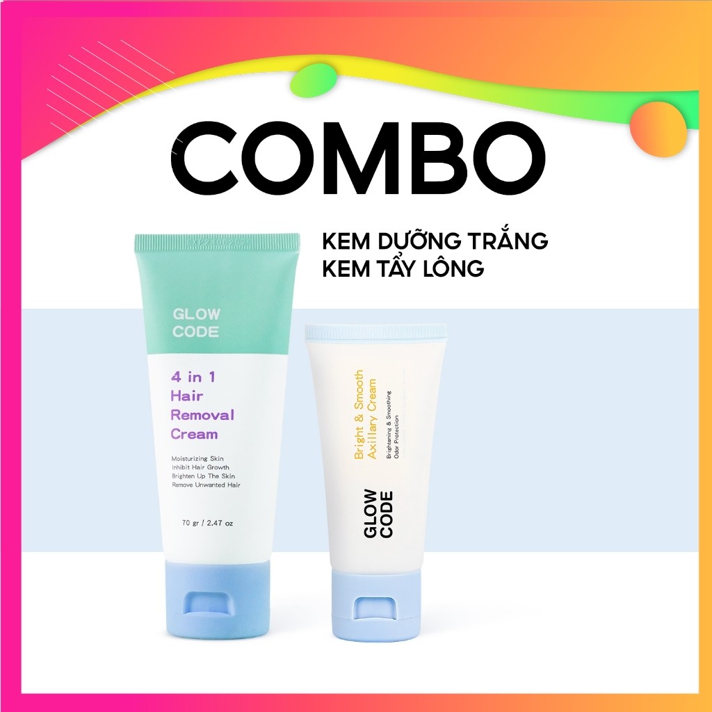 Live_Combo kem tẩy lông và kem dưỡng trắng GlowCode 4IN1 70gr+30gr ...