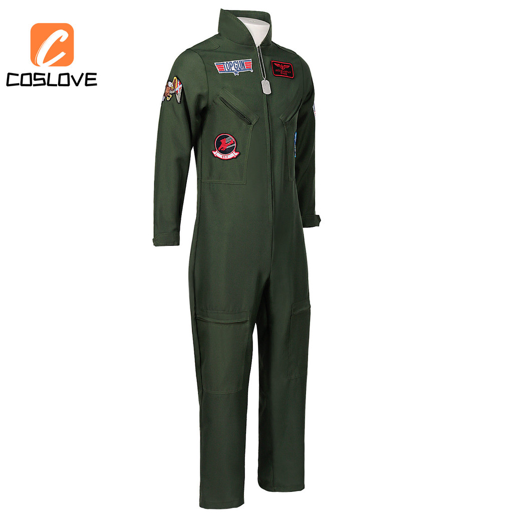 Phim Cổ Điển TOP GUN Phi Công Cosplay Quần Áo Trọn Bộ Trang Phục Phù Hợp Với Người Trang Phục Dài Tay Áo liền quần Cosplay Phục Hồi Hoàn Hảo