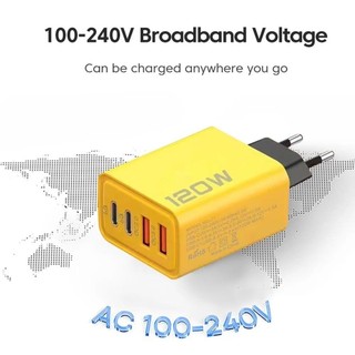 Sạc Điện Thoại 4 Trong 1 120W Đôi USB + Loại C PD Sạc Nhanh USB Loại C Sạc Cho Điện Thoại