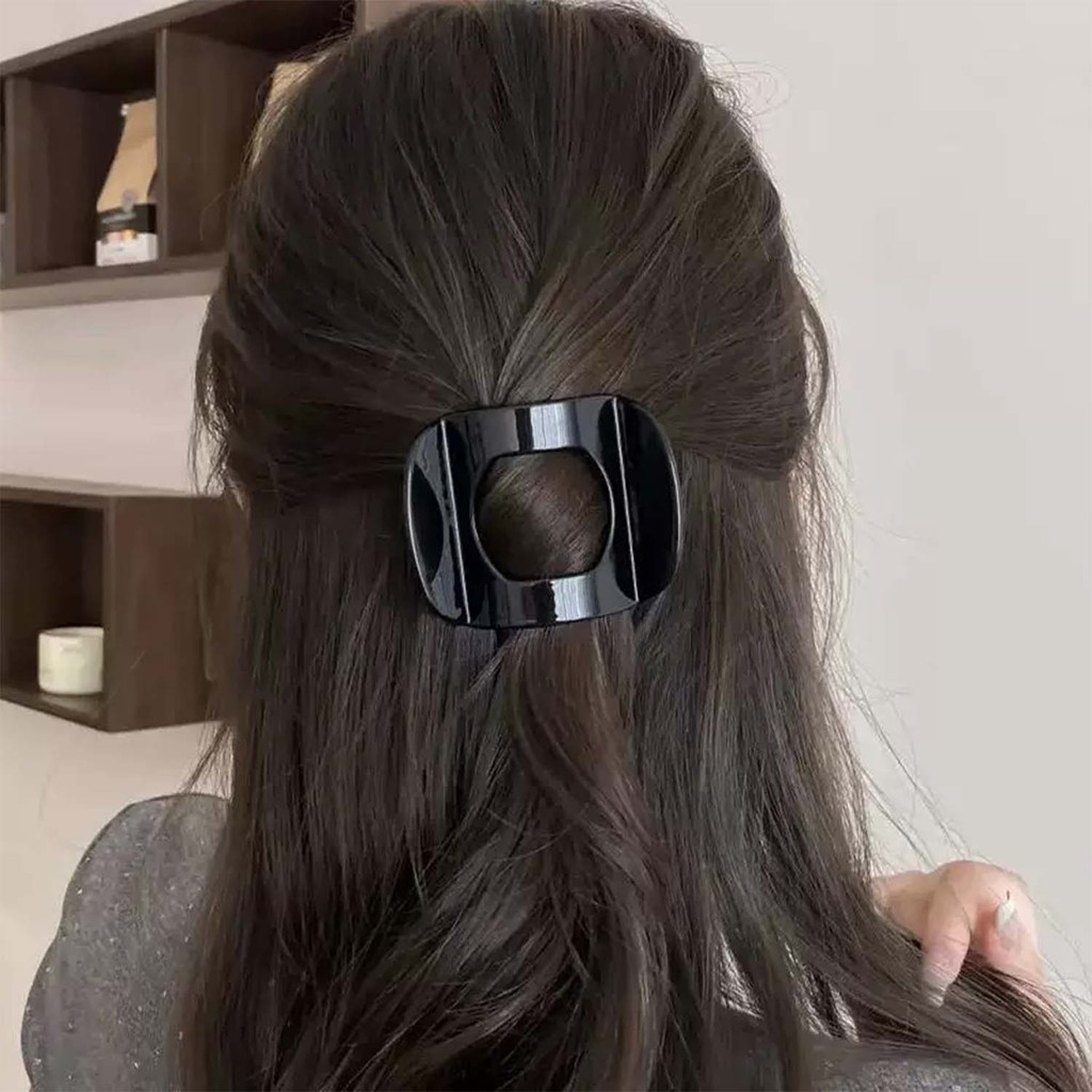 Kẹp tóc in họa tiết da báo cổ điển - Kẹp tóc cá mập rỗng cong lớn - Khóa tóc lưng thanh lịch, khí chất - Phụ kiện tóc nữ - Kẹp một nhân vật thời trang