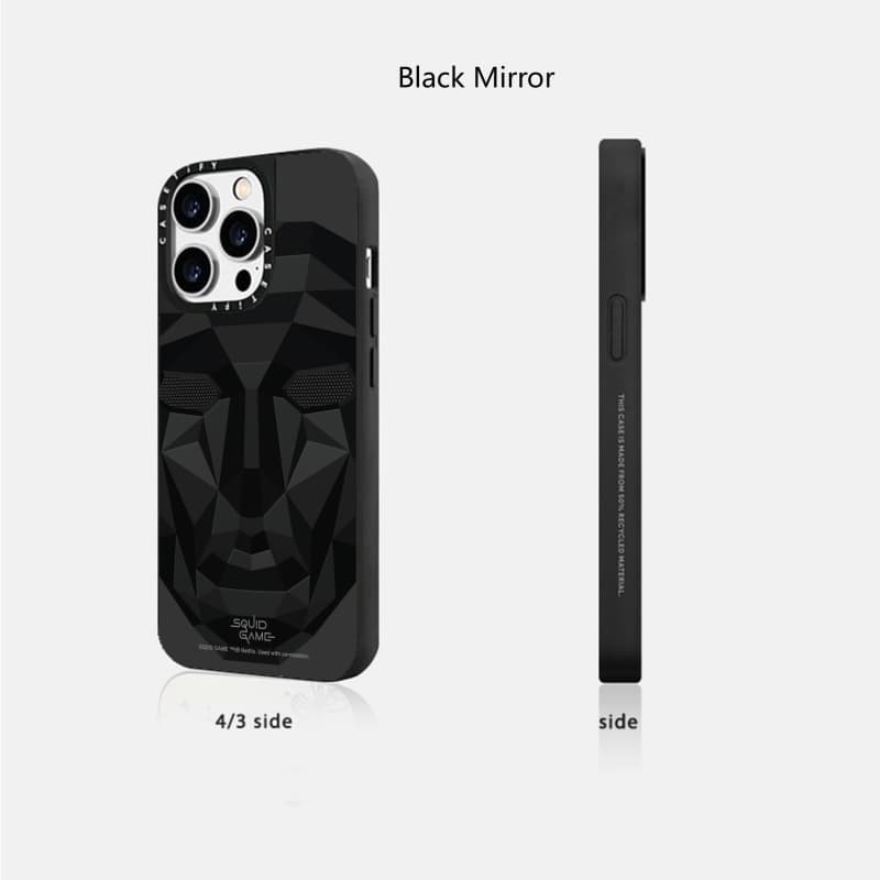 Casetify X Mực Trò Chơi Phía Trước Người Đàn Ông Ốp Lưng Từ Tính Hút Đen & Bạc Gương IPhone IPhone 16 15 14 13 12 Pro Max Plus Ốp Lưng Cứng Có Hộp Khắc logo