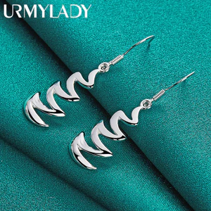 URMYLADY Bạc 925 Bông Tai Nhịp Tim Cho Nữ Thời Trang Cưới Đính Hôn Trang Sức Quyến Rũ