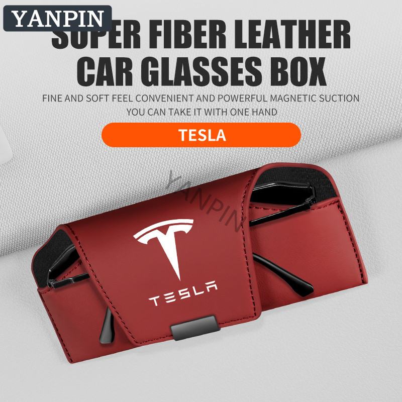 Kẹp kính râm da đa chức năng Tesla