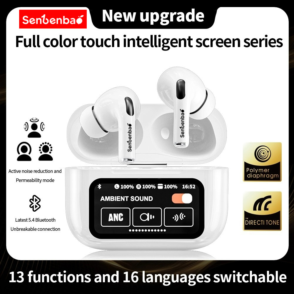 Senbenbao ST-90 Màn hình cảm ứng ANC Tai nghe không dây đích thực Tai nghe nhét tai khử tiếng ồn Tai nghe Bluetooth 5.3 Độ bền dài