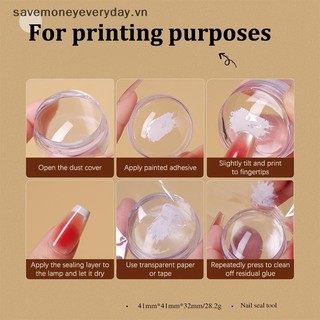 [savemoneyeveryday] Dụng cụ dập móng tay Dụng cụ đóng dấu móng tay trong suốt có dụng cụ cạo Jelly Silicone Stamp cho móng tay nghệ thuật kiểu Pháp cho các mẫu móng tay [vn]