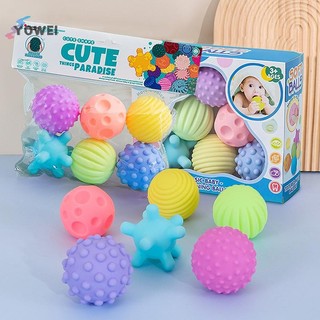 YOWEI 6 Cái Đồ Chơi Cho Bé Quả Bóng Cảm Giác Cho Trẻ Em Họa Tiết Tay Chạm Massage Mềm Mại Trẻ Sơ Sinh Lục Lạc Cảm Giác Đồ Chơi Tắm Giáo Dục VN