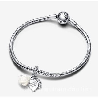 Có hàng [2025 Kiểu Mới] Mặt Dây Đôi Hoa Hồng Trắng Nở Của Gia Đình Pan