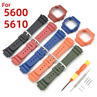 5600 5610 Tái Trang Bị Mod Bộ Dây Đeo Viền Đồng Hồ Cho Casio DW-5600 DW-5610 DW5600HR GW-M5610 GW-B5600 Ốp Lưng Cao Su Chống Thấm Nước Thể Thao Vòng Tay Nhựa Đen Dây Đeo Đồng Hồ Viền