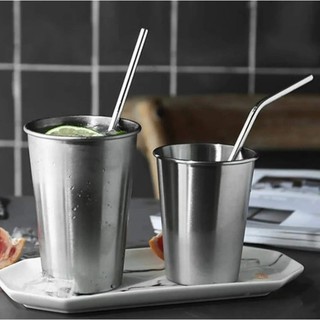 [3-5 Ngày Đến] 5-15 Chiếc Ống Hút Inox Cấp Thực Phẩm 304 - Ống Hút Uống Kim Loại Có Bàn Chải Vệ Sinh - Có Thể Tái Sử Dụng, Bạc Uốn Cong & Thẳng - Cho Gia Đình / Du Lịch