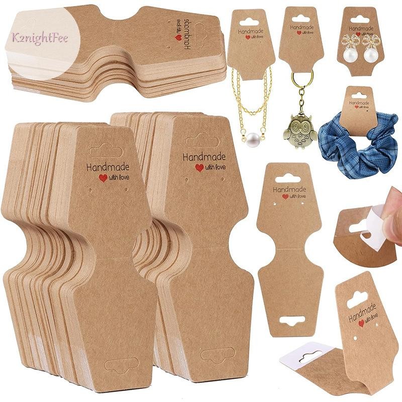 K2nightFee 100 Cái / lốc Vòng Cổ Thẻ Mặt Dây Chuyền DIY Handmade Gấp Cho Kẹp Tóc Vòng Tay Trưng Bày Trang Sức Giấy Tự Dính Thẻ VN