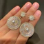 T Tính Khí Thời Trang Đẹp Tính Khí Bông Tai Tròn Zircon Sang Trọng